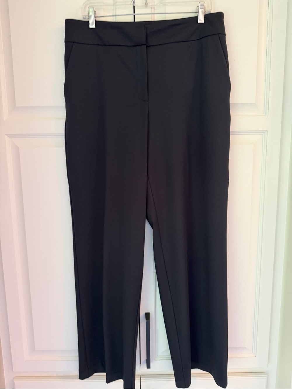 Tailored Straight-Leg Dress Pants Black